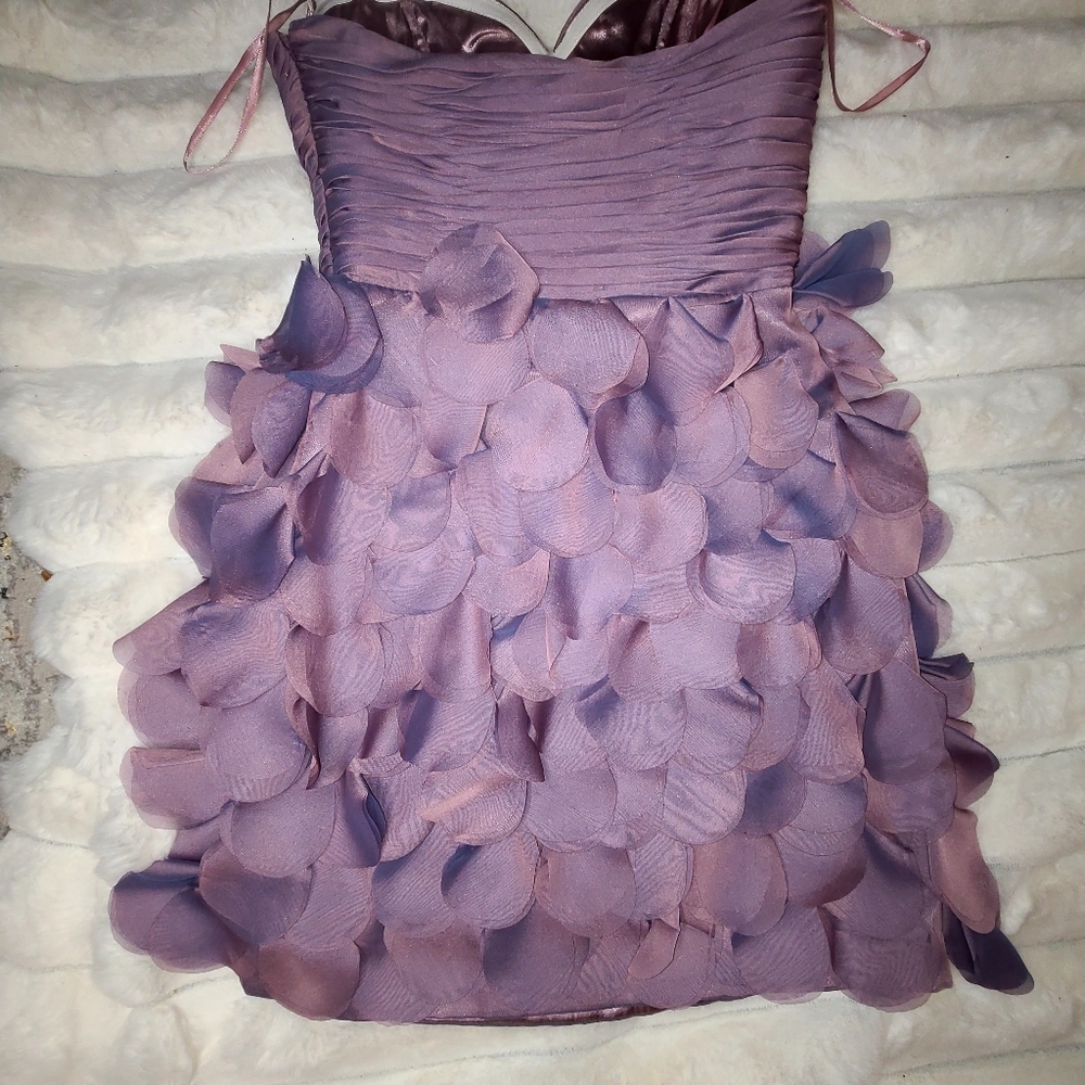 Purple Ruffled Tiered Sweetheart Mini Dress - Picture 10 of 13